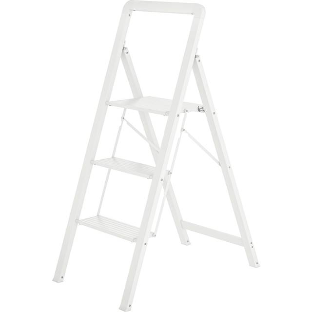 Hopfällbar 3-stegs Trappstege i Aluminium – 150 kg, 66,3 x 41,5 x 104,6 cm