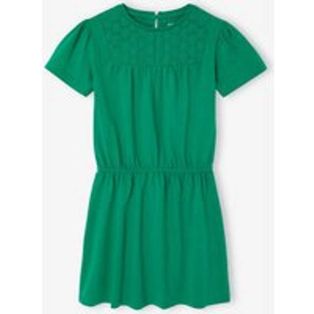 Macrame detail dress for girls green