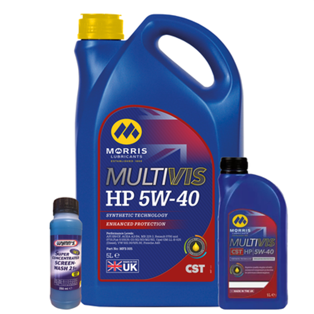 5w40 Morris CST Fully Synthetic Engine Oil ACEA A3/B4 6L + Screen Wash