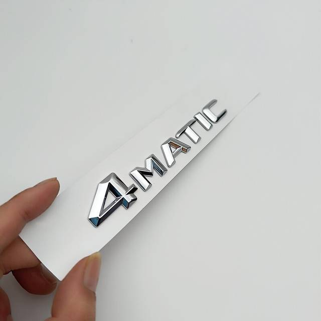 (Chrome 14-16) 3d ABS Chrome Black 4 Matic Logo 4Matic Emblem Letters Nameplate Car Trunk