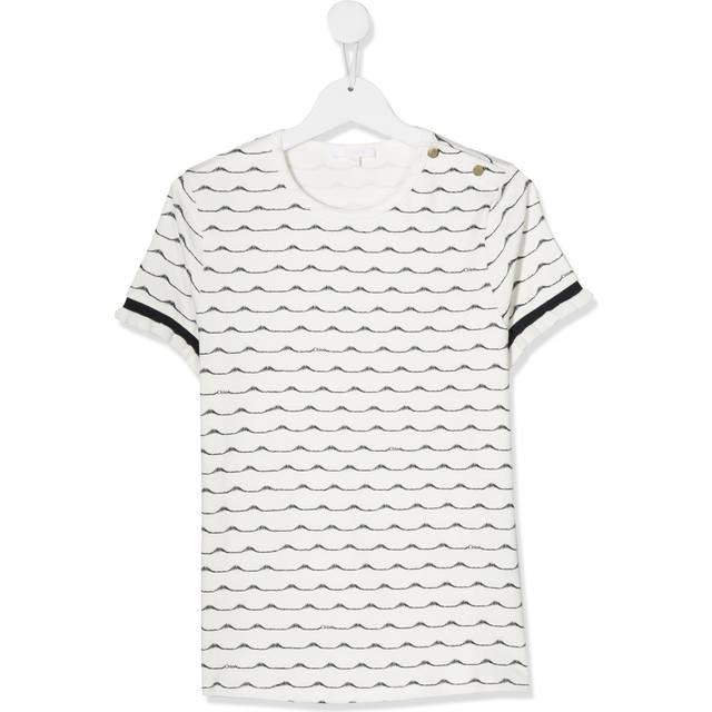 Chloé Kids - TEEN stitch print T-shirt - kids - Cotton - 5 - White
