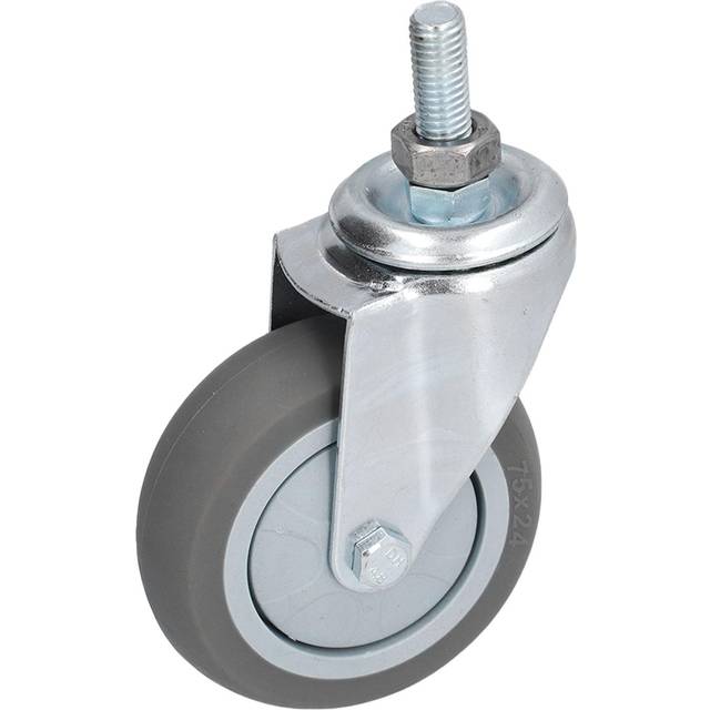 Caster Wheels 3 in PVC Durable Wearproof Strong Bearing Capacity Stem Casters for ShelvesNo Brakes