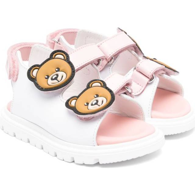 Moschino Kids - Teddy Bear-appliqué sandals - kids - Rubber/Calf Leather/Calf Leather - 21 - White