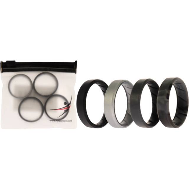 Silicone Wedding BR 8mm Edge Ring Set - Black-Camo by ROQ for Men - 4