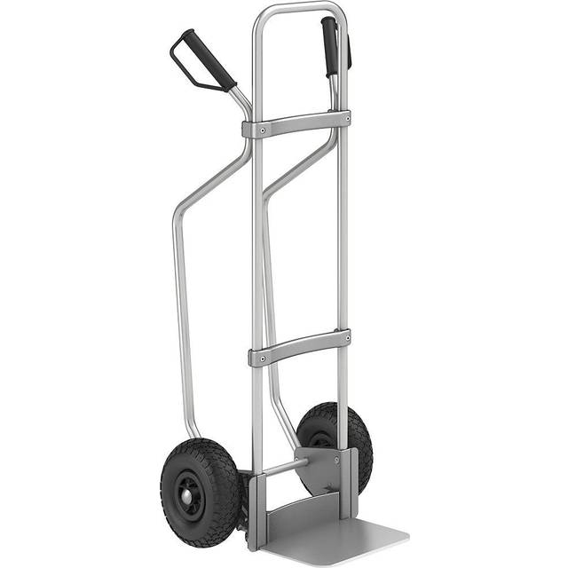 eurokraft pro footplate WxD 280 x 250 mm, aluminium, footplate WxD 280 x 250 mm, aluminium, pneumatic tyres, 5+ items - aluminium silver