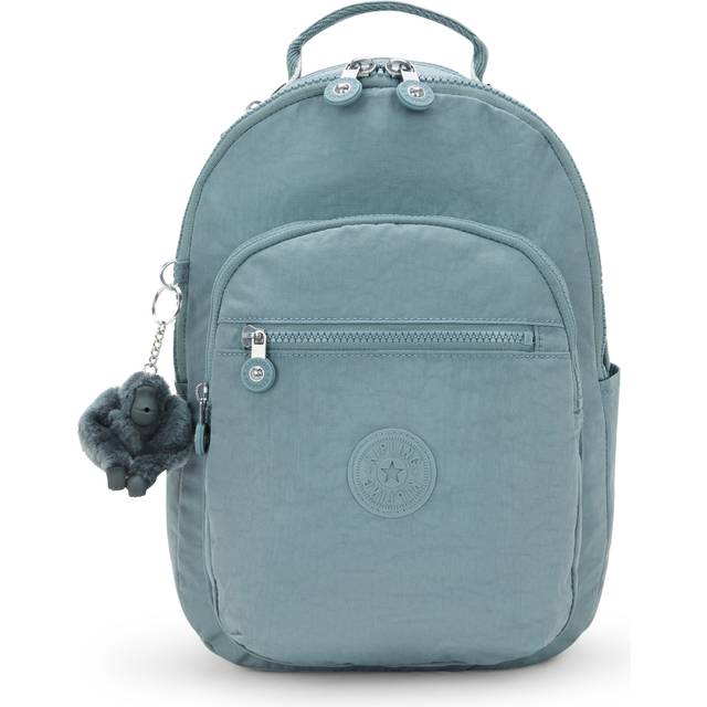 Kipling Backpack Seoul S Relaxed Grey Blue Small Woman 56% Recycled Polyamide, 44% Polyamide