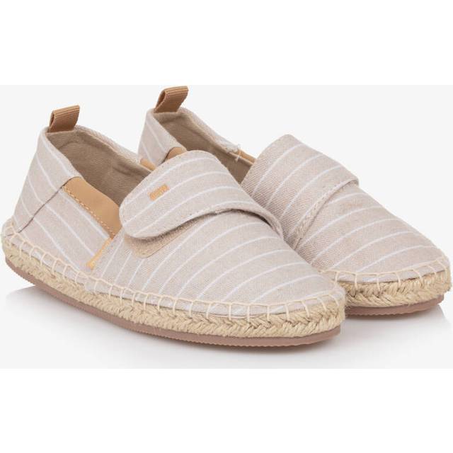 Mayoral Boys Beige Stripe Cotton & Linen Espadrilles - 30