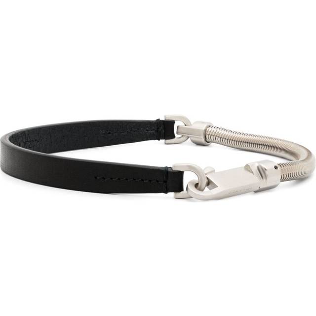 Rick Owens - snake-chain necklace - women - Metal/Calf Leather - One Size - Black