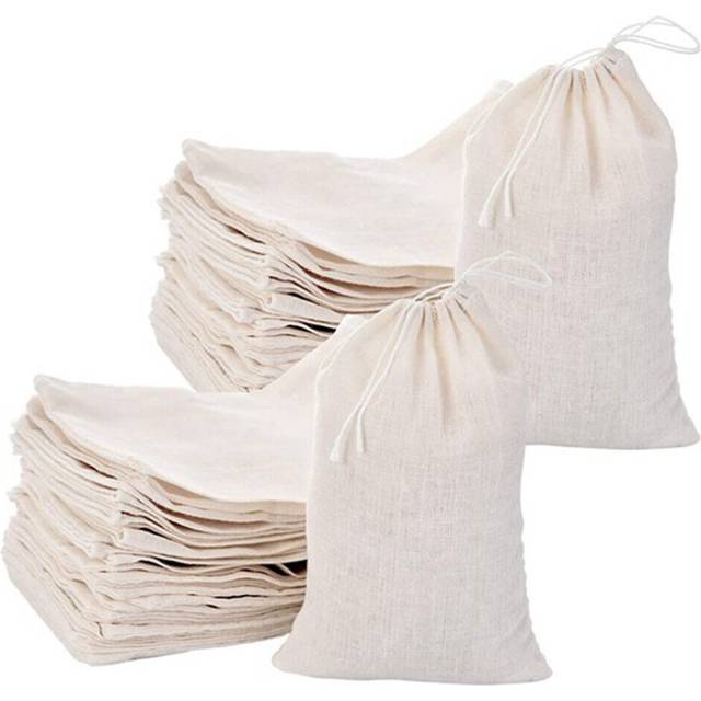 50 Pack Cotton Muslin Bags Multipurpose Drawstring Bags for Tea Jewelry Wedding Party Favors Storage