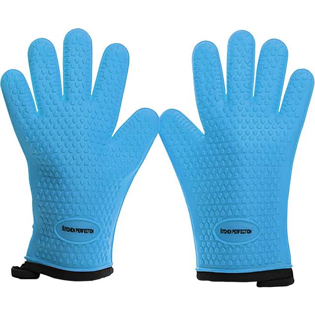 KITCHEN PERFECTION S Silicone Smoker Oven Gloves -Extreme Heat Resistant BBQ Gloves -Handle Hot Food Right on Your Grill Fryer Pit|Waterproof Oven Mit