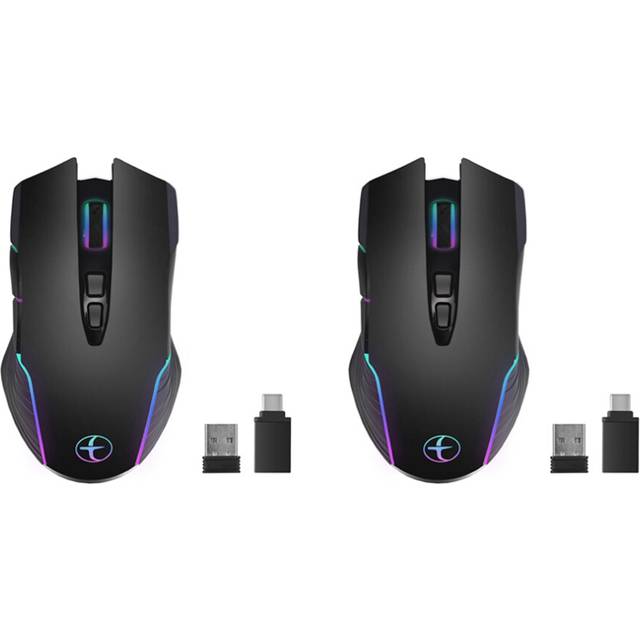 2X Wireless Gaming Mouse Mover Jiggler with On/Off Button Keep Computer Awake Quiet Click Rechargeable