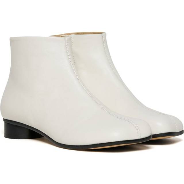 MM6 Maison Margiela Kids - square-toe leather ankle boots - kids - Calf Leather/Calf Leather/Calf Leather - 37 - White