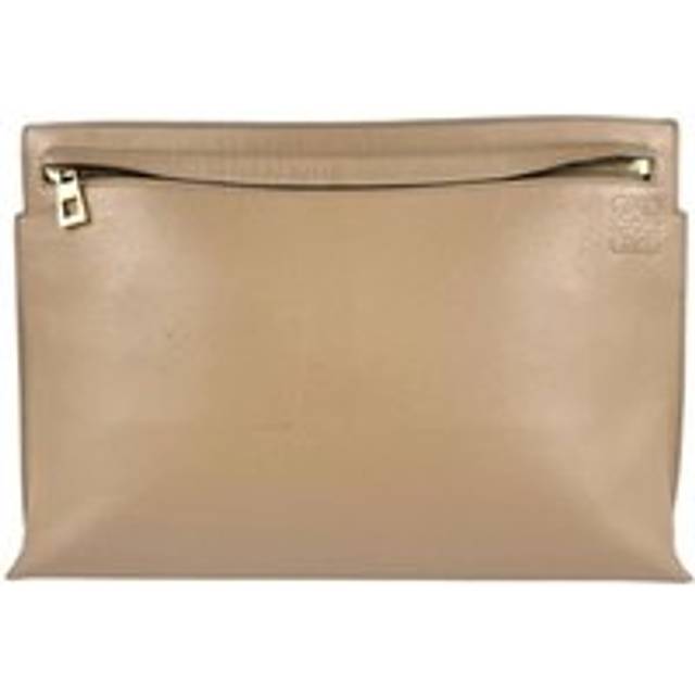 Womens Preloved Puzzle Clutch Leather Beige Wo Clutch Bags - One Size