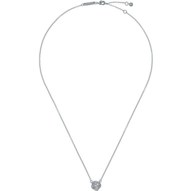 Ted Baker Silver Florita Crystal Flower Necklace - Silver - 49cm