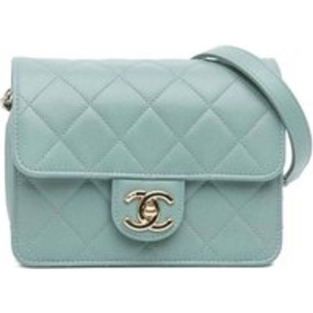 Womens Preloved Mini Rectangular Flap Bag Wo - Blue - One Size