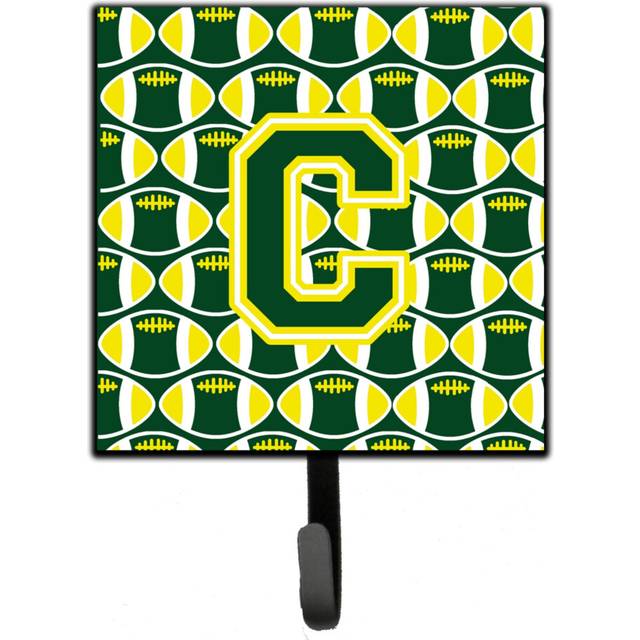 """""Caroline's Treasures Letter C Football Green and Yellow Leash or Key Holder CJ1075-CSH4  Small  Multicolor"""""