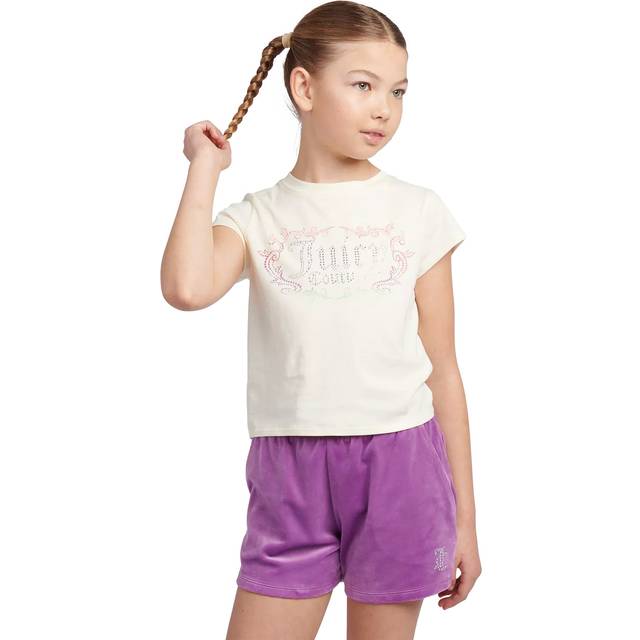 Juicy Couture, Sport Sets, female, Purple, 5 Y, Purple Heritage T-Shirt and Velour Shorts Set