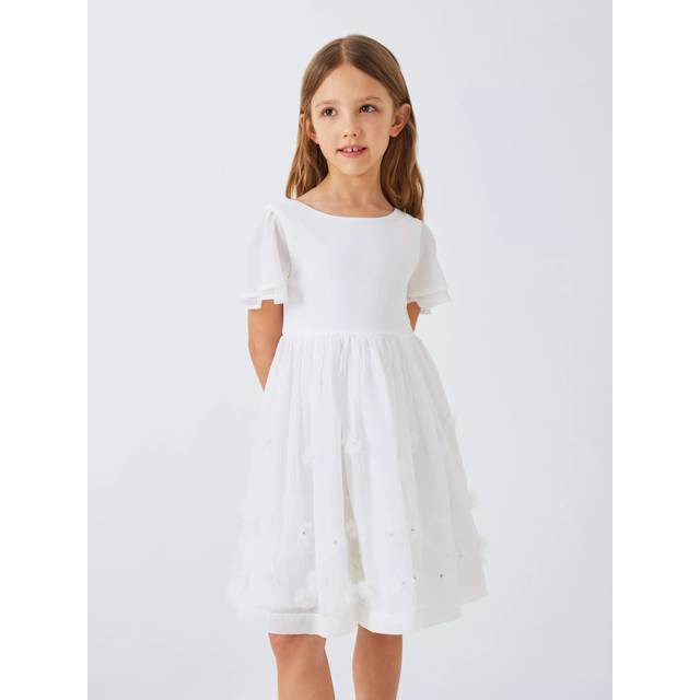 John Lewis Heirloom Collection Kids' 3D Flower Bridesmaid Dress, White