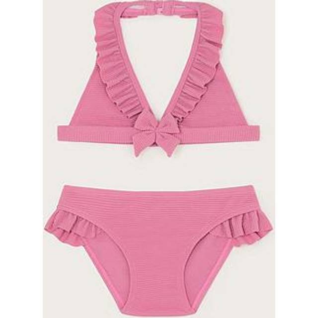 Monsoon Kids' Seersucker Bikini Set, Pink