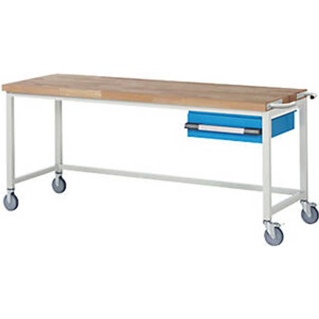 eurokraft pro 1 suspended drawer, 1 suspended drawer, WxD 2000 x 700 mm - light blue RAL 5012