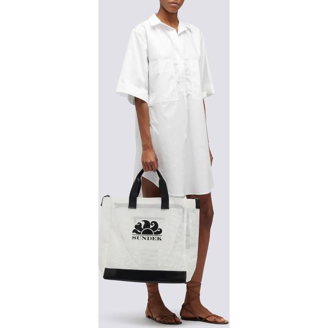 Big mesh beach bag white u - WHITE (U)