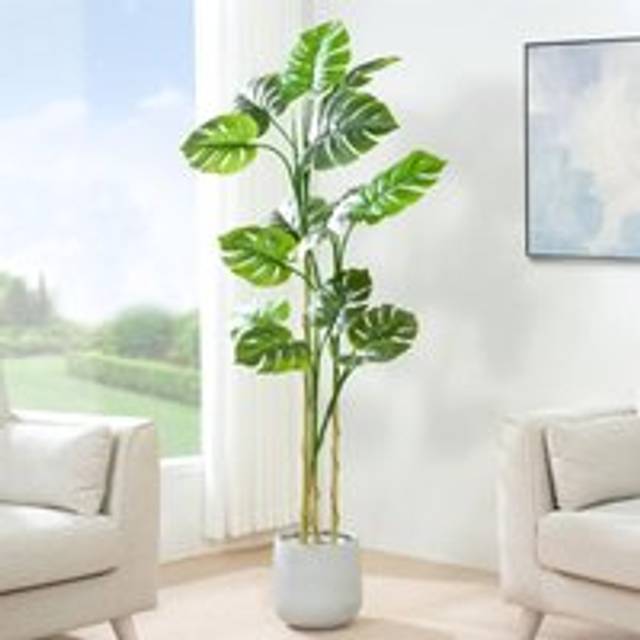 (160CM) Artificial Monstera Tree with Plastic Planter&Moss