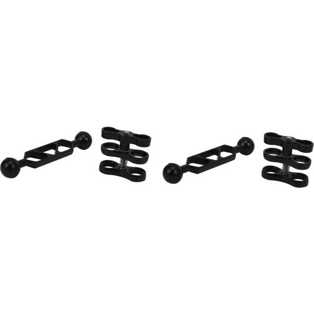 2X Aluminum Alloy Scuba Diving Light Torch Dual Ball Joint Arm And 1Set Butterfly Clip Clamp Mount for Photography Camera