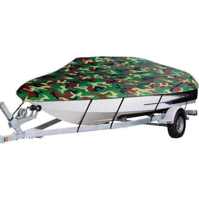 Boat Cover All-weather Protection Full Covers With Adjustable Strip And Buckle Camouflage Style