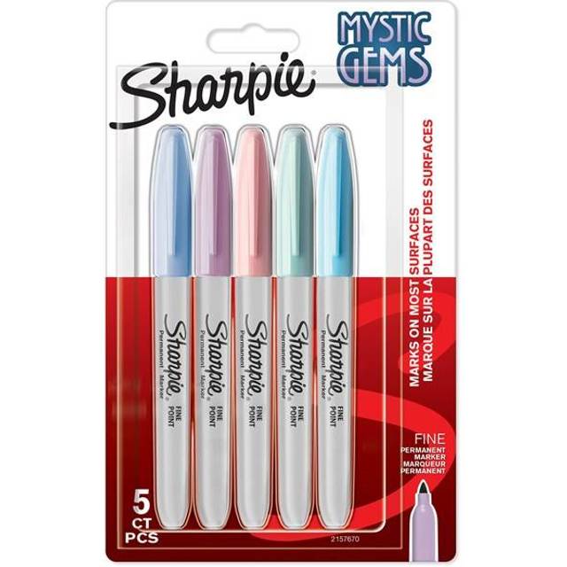 Sharpie Mystic Gems 2157670 Permanent Marker Fine Bullet 1 mm Assorted Not Refillable Pack of 5