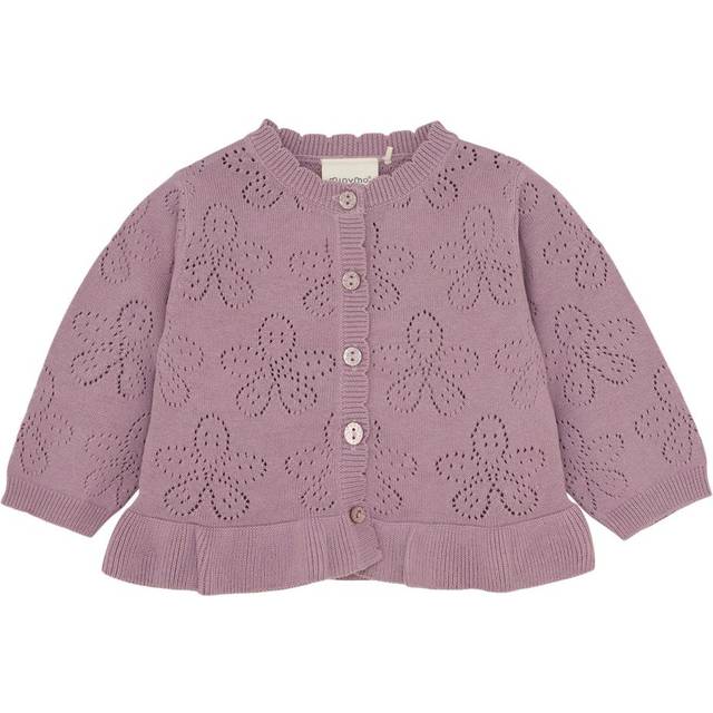 Minymo GOTS Stickad Kofta Elderberry 80 cm  Lila  80 cm  kvinna