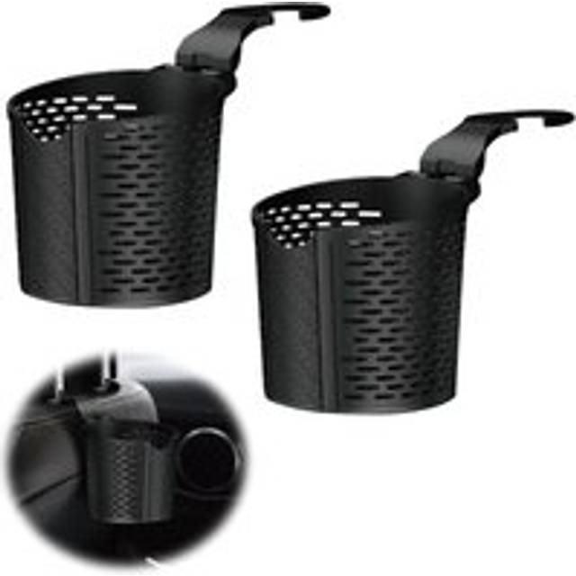 Car Cup Holder, Can Bottle Holder, Universal Car Cup Holder Hanging for Drink, Thermos, Coffee, Bottle, Mini Trash Can, 8.5cm Diameter (Black), 2