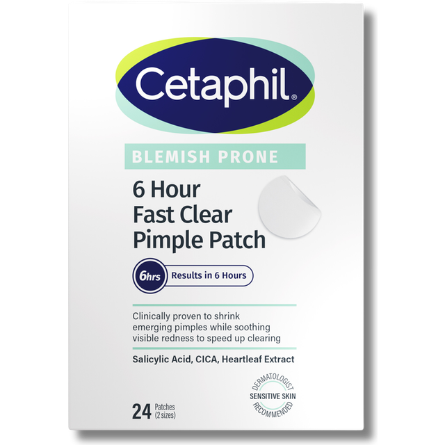 Cetaphil Gentle Clear Pimple Patches, 6 Hour Fast Clear with Salicylic Acid for Blemish-Prone Skin, 24 Emerging Spot Patches