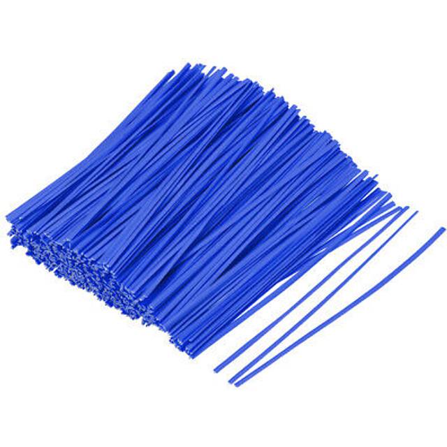 Metallic twist ties 100mmx2mm plastic blue cable cord ties 500pcs