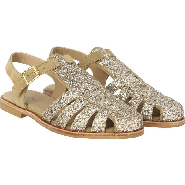 ANGULUS Remsandal med Spænde Dam Stl. 41 - Platta Sandaler Från Magasin - 3618/2217 Champagne Glitter/sa (41)
