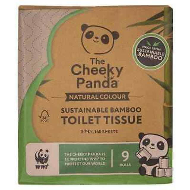 The Cheeky Panda Natural Colour Bamboo Toilet Tissue - 9 Rolls