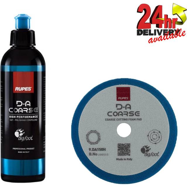 Rupes BigFoot DA Coarse Compound Polish Gel 250ml with Coarse Foam Pad 9.DA150H