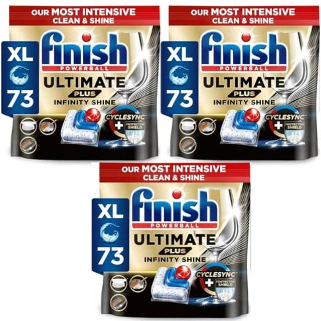 Finish Ultimate Plus Infinity Shine Dishwasher Tablets bulk |Scent: Fresh | 365 Dishwasher Tabs (73 tabs x 5)| For Unbeatable* Clean & Diamond Shine