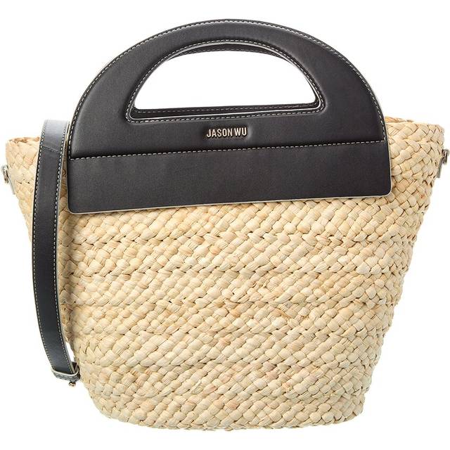 Jason Wu Straw & Leather Bucket Bag