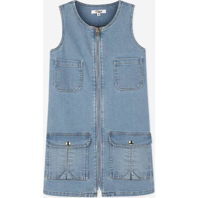 Chloé Girls Blue Denim Dress - 4 year