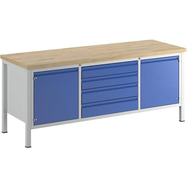 RAU 4 XL size drawers, 2 doors, 4 XL size drawers, 2 doors, depth 700 mm, width 2000 mm - light grey RAL 7035