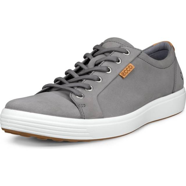 Ecco Ecco Soft 7 Full Grain Leather Men's Casual Trainers - Steel - UK 8-8.5