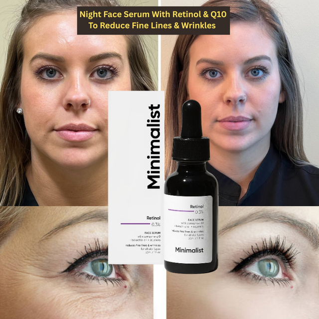 Minimalist 0.3% retinol face serum anti aging for beginners reduce wrinkles 30ml