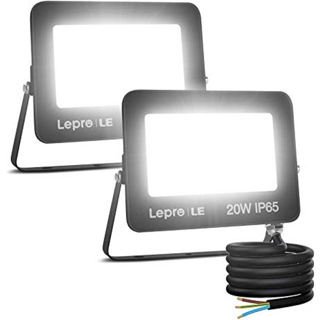 20W LED Floodlight Outdoor, 1700LM LED Security Lights, Waterproof IP65, Daylight White LED Outdoor Lights for Garden, Backyard Pack of 2 [without