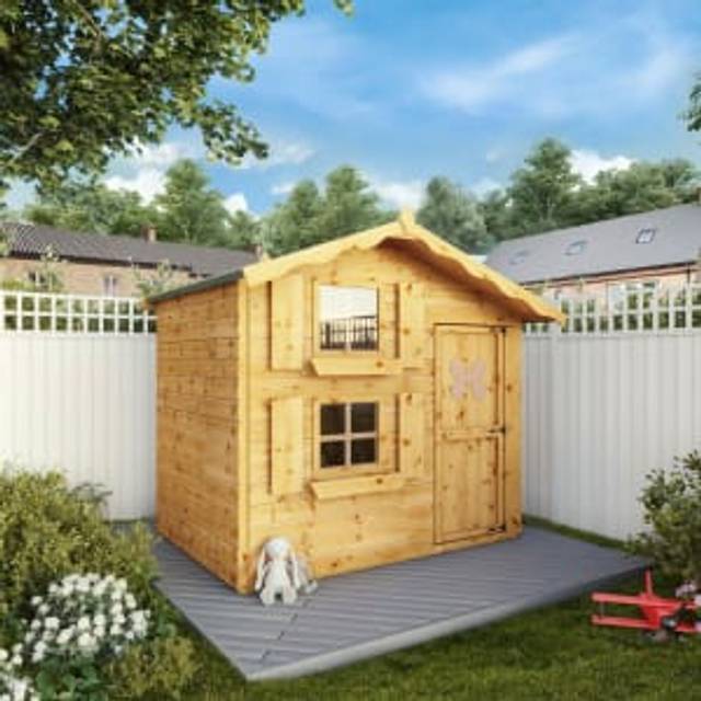 Mercia Wooden Double Storey Playhouse - 7 x 5ft - Natural