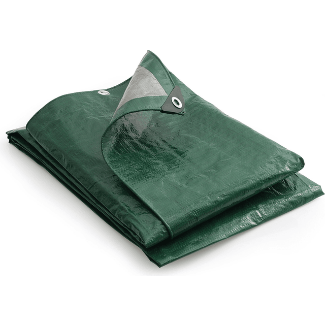 GroundMaster 140gsm Green/Silver Tarpaulins Size: 2m x 3m (7ft x 10ft)