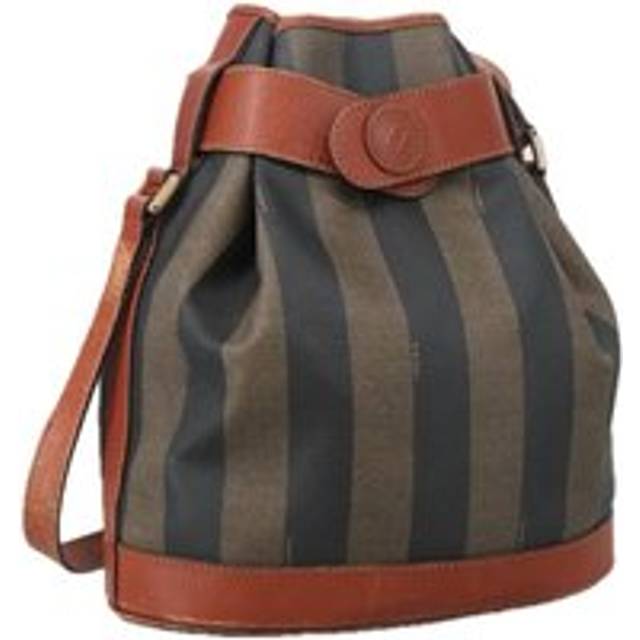 Womens Preloved Zucca Bucket Bag Striped Style Wo - Brown Shoulder Bags - One Size