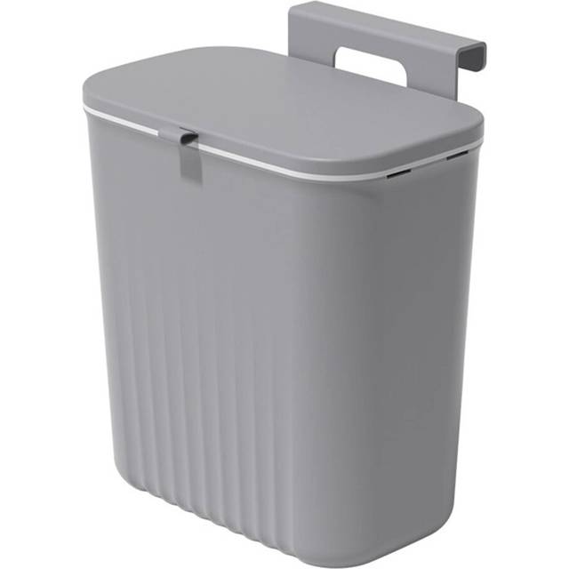 Kitchen Bin, Kitchen Waste Bin with Cover, Home Recycle Hanging Trash Can, Wall Mounted Rubbish Bin for Home Kitchen Cabinet Bathroom Office, 9.5