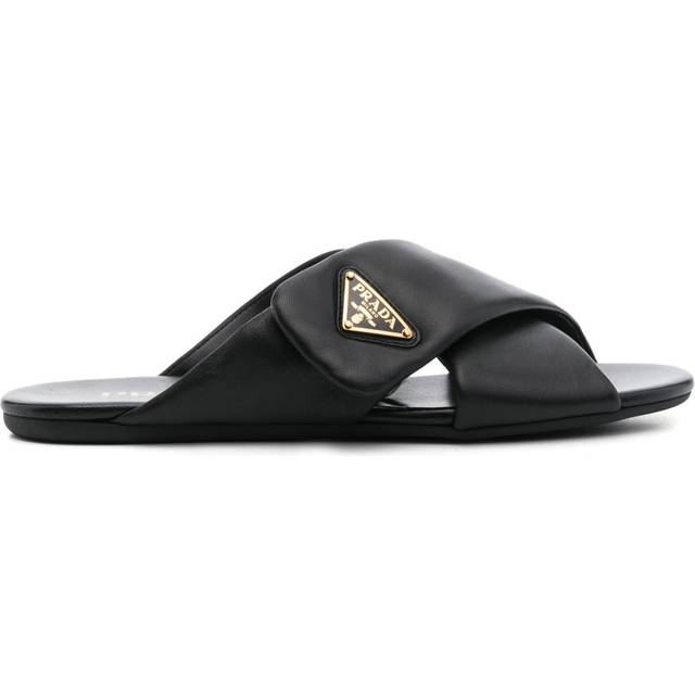 Prada - Padded nappa leather slides - women - Leather - 38 - Black