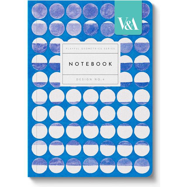 Ohh Deer V&A Playful Geometrics Blue Eclipse A6 Premium Perfect Bound Notebook, none