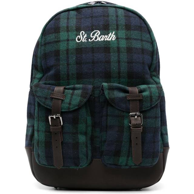 MC2 Saint Barth - tartan-print backpack - men - Polyester/Cotton - One Size - Green